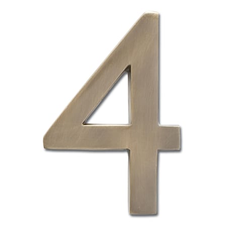 Architectural Mailboxes Brass 5 inch Floating House Number Antique Brass 4 3585AB-4